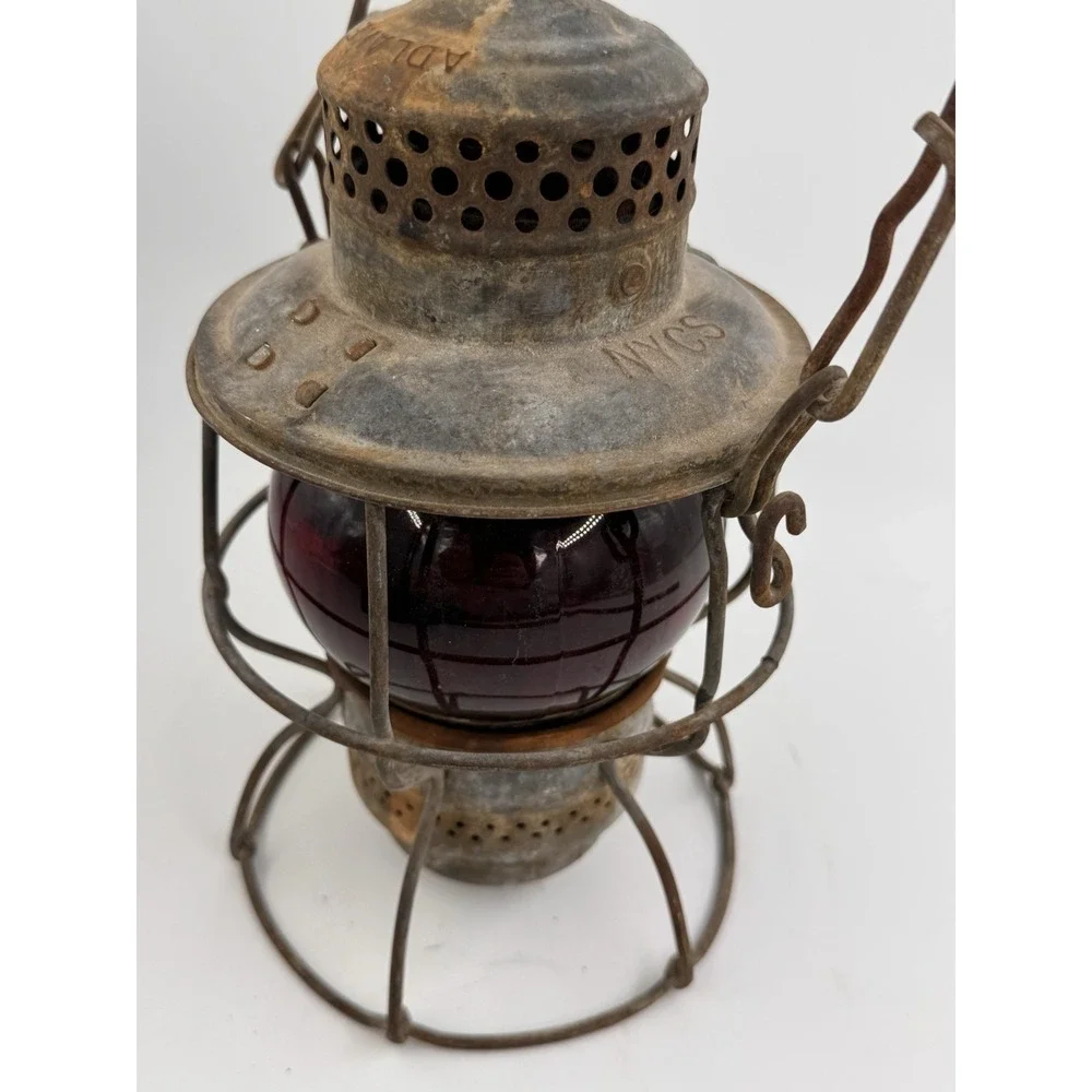 Adlake Kero NYCS New York Central Railroad Lantern Red Globe Antique‎ Kerosene